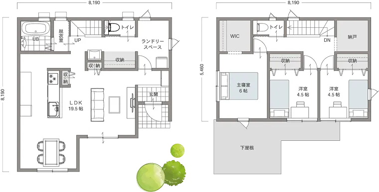 2階建て間取り図