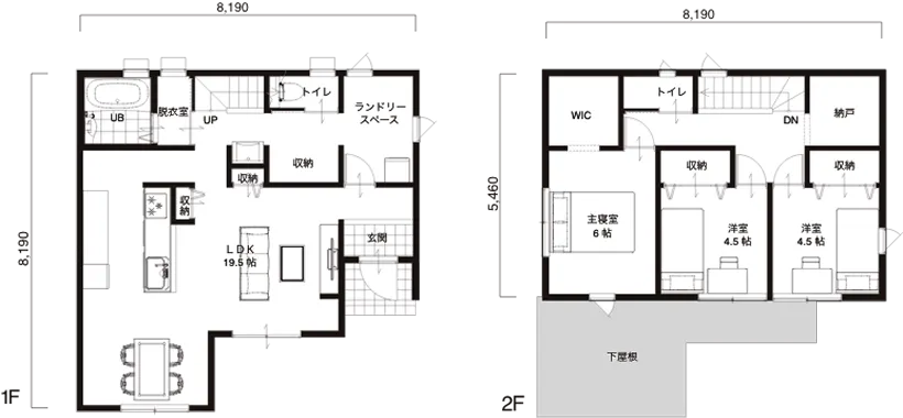 2階建て間取り図